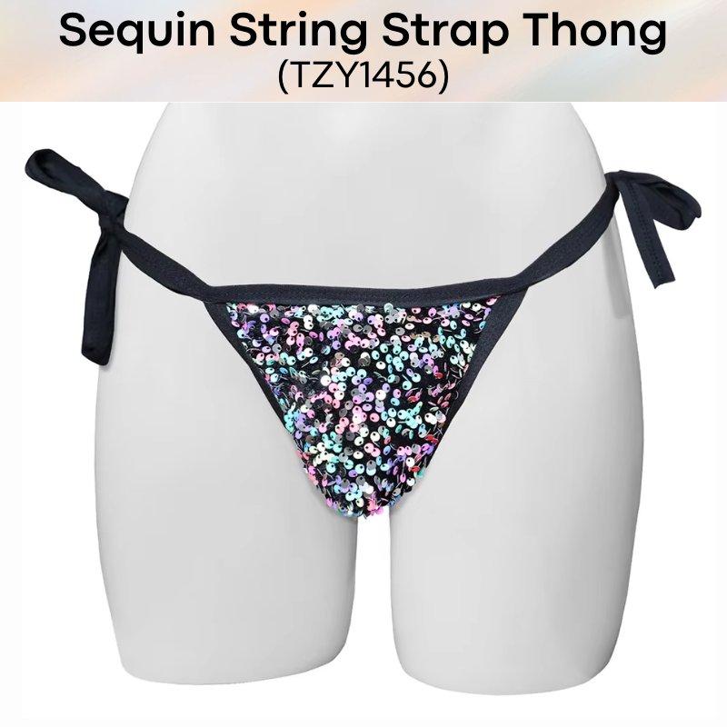 Men's Thong: Sequin Strap Thong with side String Side (TZY1456)