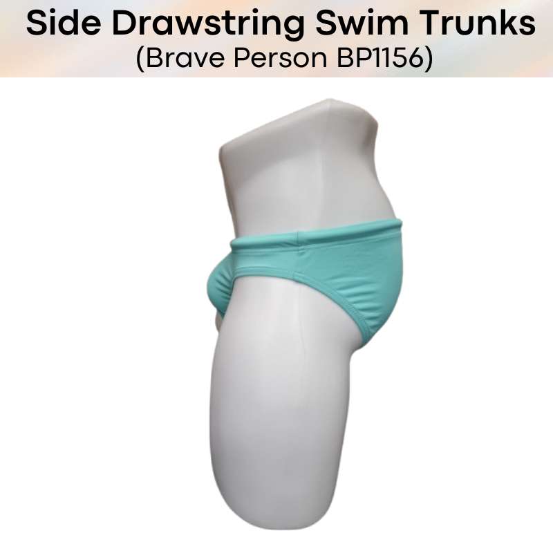 Men's Swimwear: Nylon Brief Design Swim Trunks with Side Drawstring (BP1156)