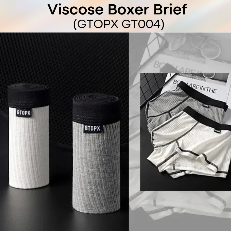 Men's Boxer: Viscose Low Rise Boxer Brief with Contour Lines (GT004)