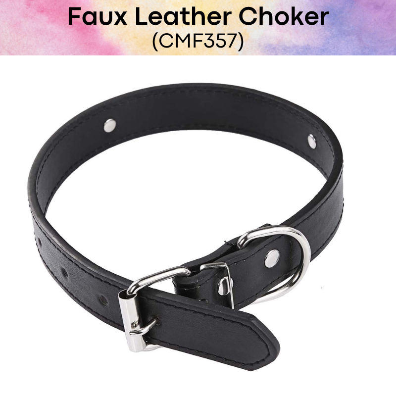 Men's Adult Toy: PU Faux Leather Neck Choker with "Daddy"/"My Boy" (CMF357)
