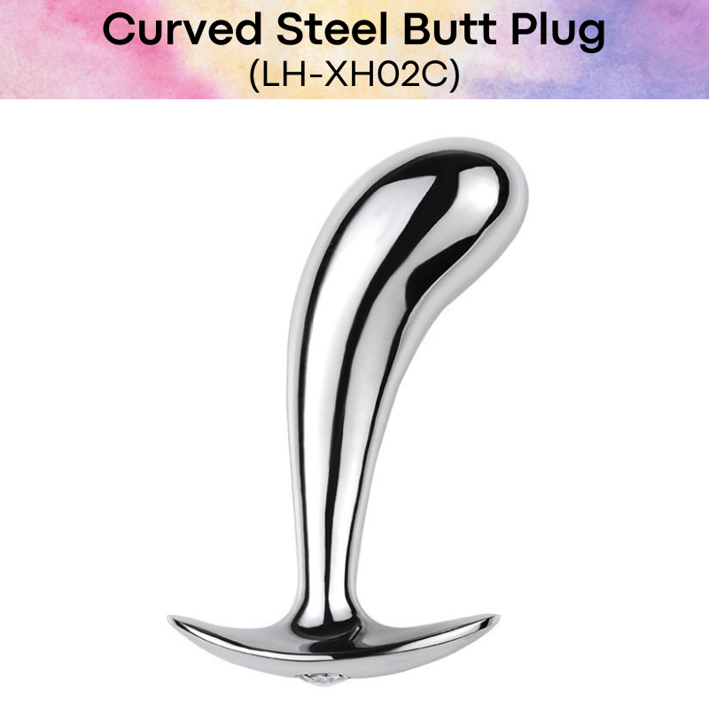 Adult Toy : Curved Stainless Steel Butt Plug (LH-XH02C)