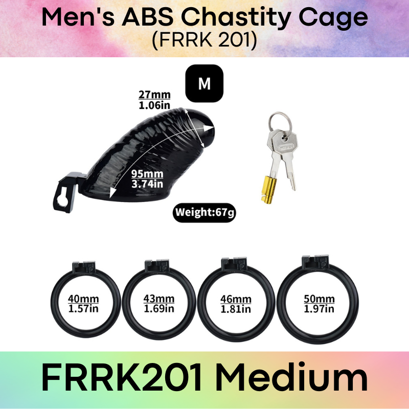 Adult Toy : Men's ABS Plastic Chastity Cage with Peehole (FRRK201)