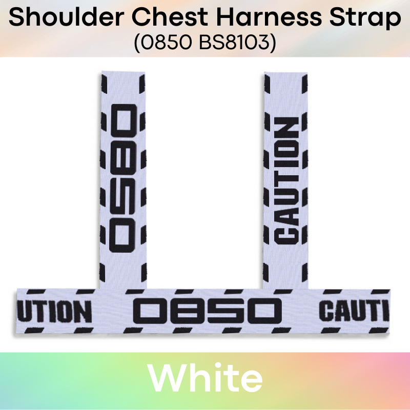 Men's Strap: Nylon Shoulder Chest Strap with "Caution" Text (BS8103)
