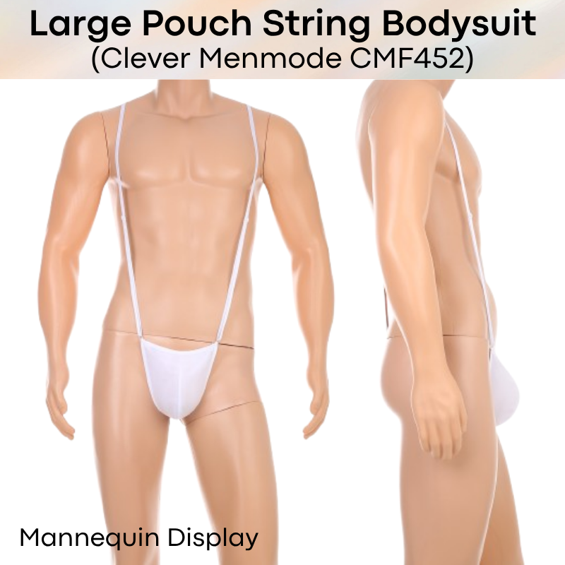Men's Bodysuit: Large Pouch Adjustable String Bodysuit with GString Underwear (CMF452)