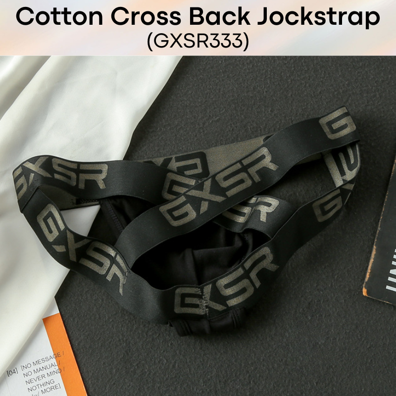 Men's Jockstrap: Cotton Double Layer Pouch Cross Back Jockstrap Underwear (GXSR333)