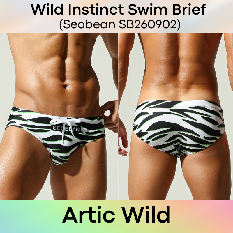 Lifestyle: Men's Animal Wild Instinct Printed Swimming Brief Trunks (SB260902)