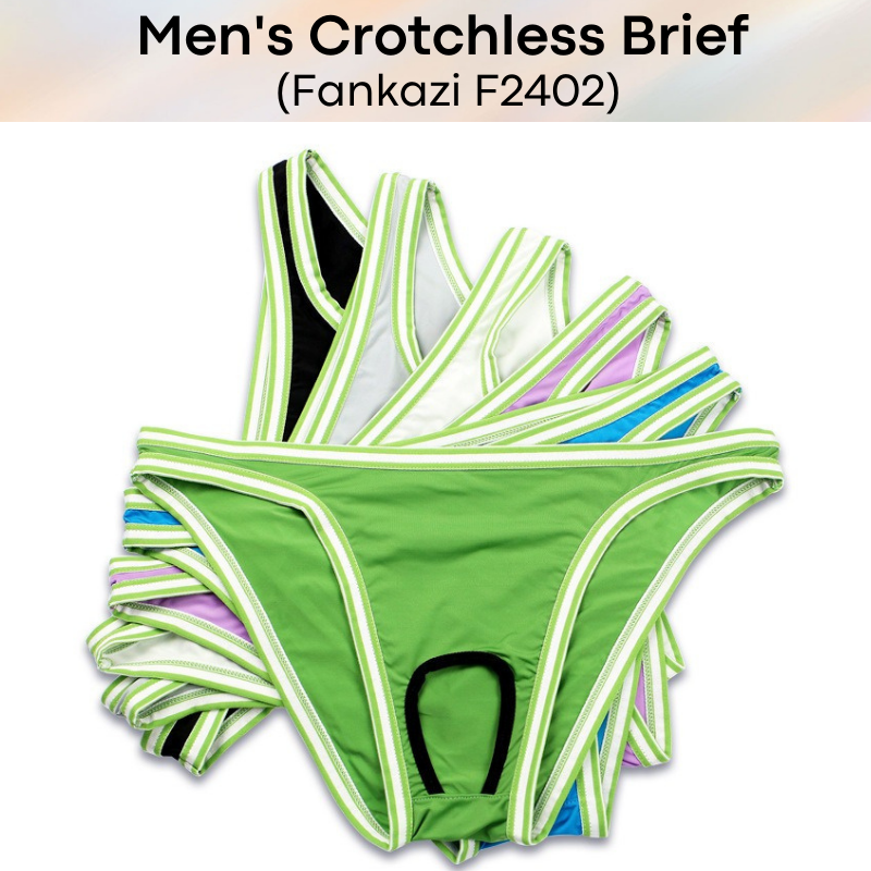 Men's Brief : Crotchless Full Back Underwear (Fankazi F2402)