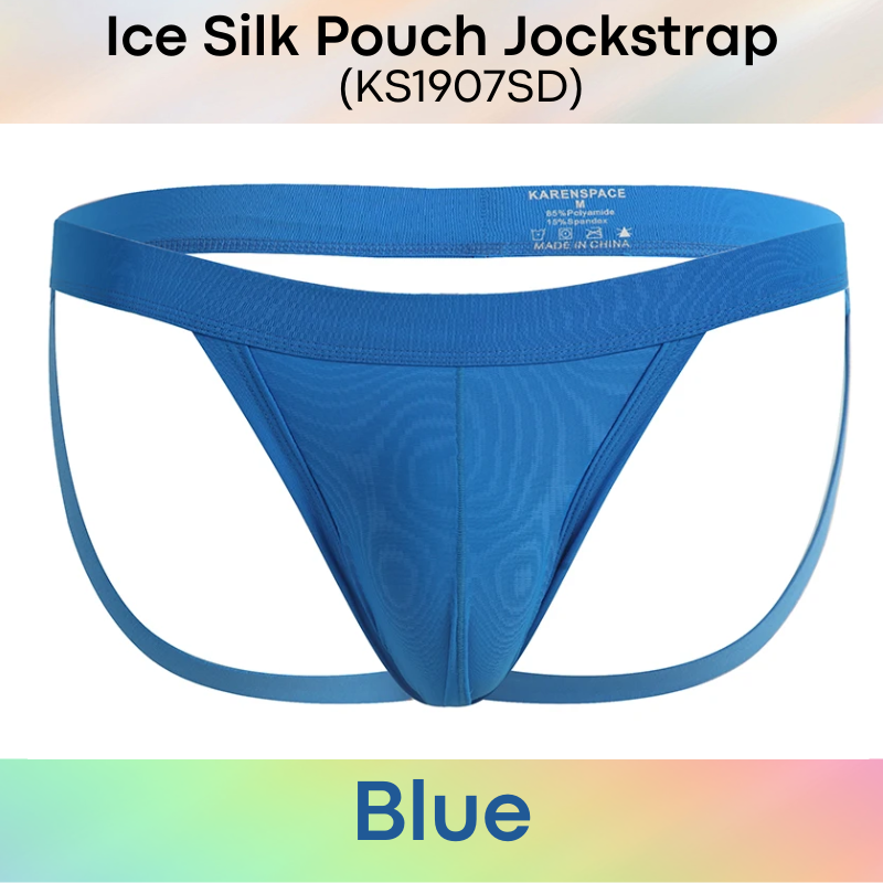Men's Jockstrap: Polyester Ice Silk Pouch Jockstrap Underwear (KS1907SD)