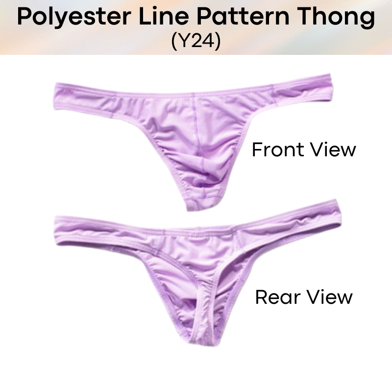 Men's Thong : Polyester Line Pattern Thong (Y24)