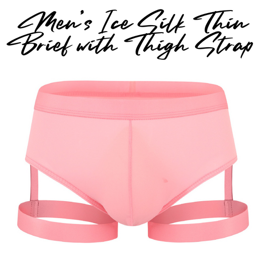 Men's Brief : Polyester Ice Silk Thin Brief with Thigh Strap (Ciokicx E102)