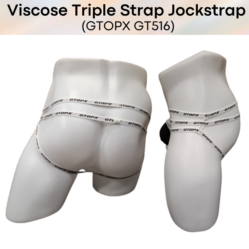 Men's Jockstrap: Viscose Jockstrap with Triple Strap Underwear (GT516)