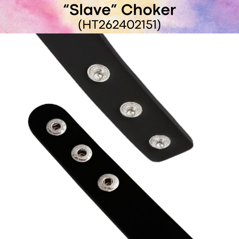 Men's Lifestyle: PU Choker with "Slave" Glittery Embellishment with Adjustable Stud Button (HT262402151)