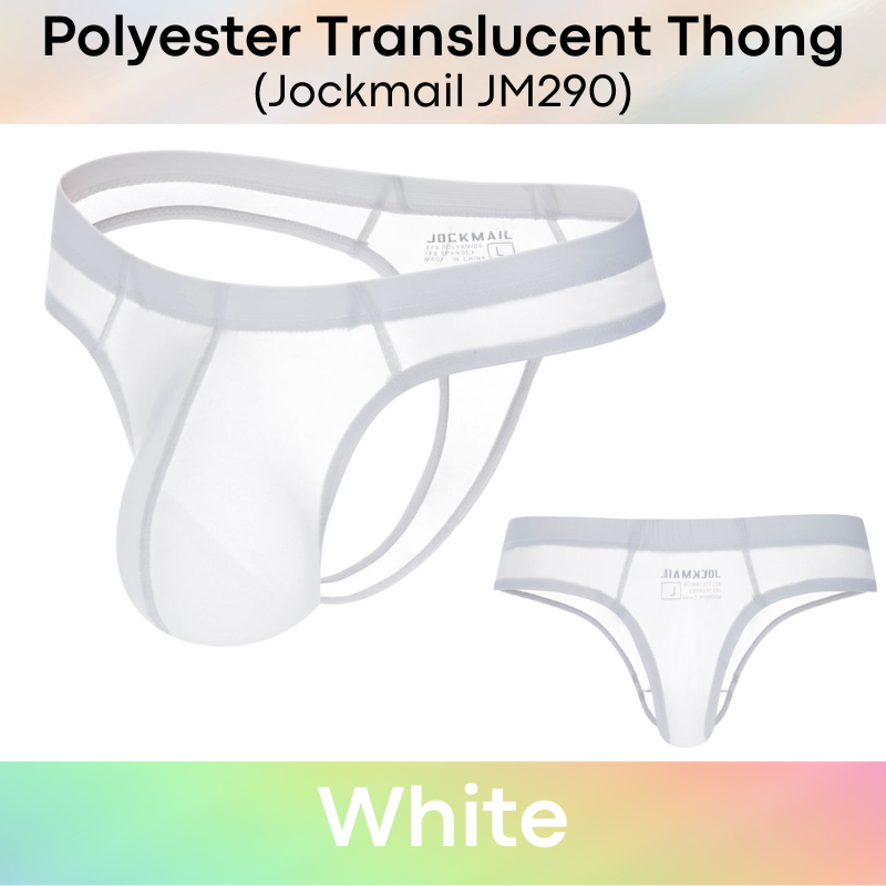 Men's Thong : Polyester Semi Translucent Thong Underwear (Jockmail JM290)