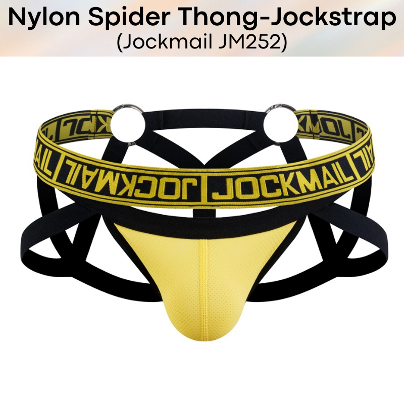 Men's Jockstrap: Nylon Breathable Spider Jockstrap-Thong Combi Underwear (JM252)