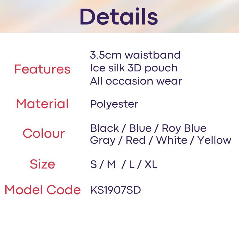Men's Jockstrap: Polyester Ice Silk Pouch Jockstrap Underwear (KS1907SD)