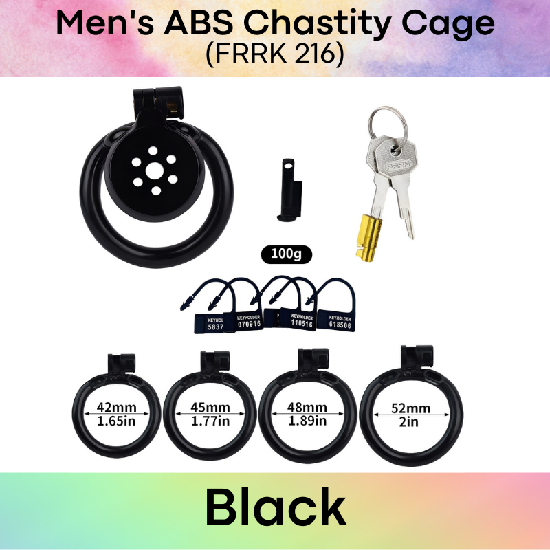 Adult Toy : Men's ABS Plastic Flat Chastity Cage (FRRK216)