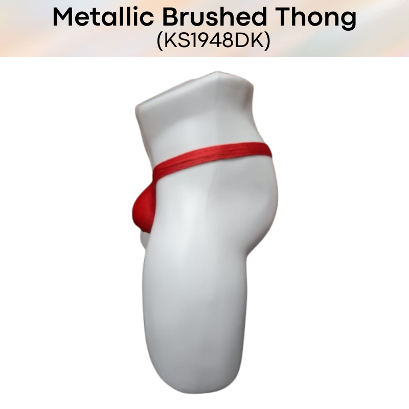 Men's Thong: Polyester Metallic Brushed Thong with 3D Pouch (KS1948DK)