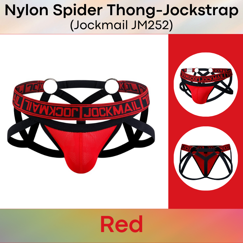 Men's Jockstrap: Nylon Breathable Spider Jockstrap-Thong Combi Underwear (JM252)