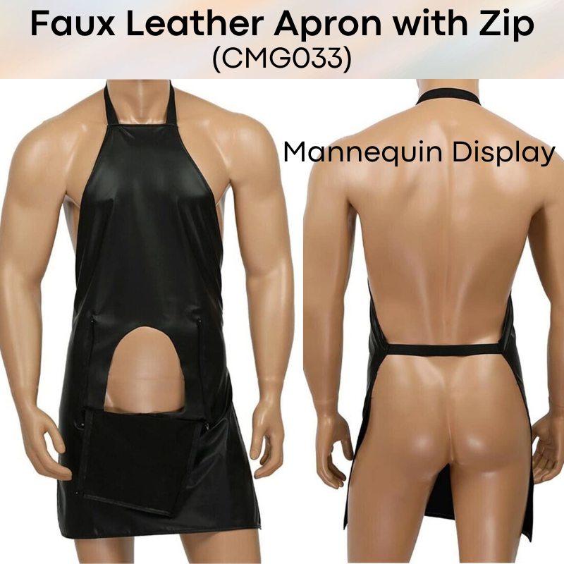 Lifestyle: Polyester Faux Leather Apron with Opening Zipper (CMG033)