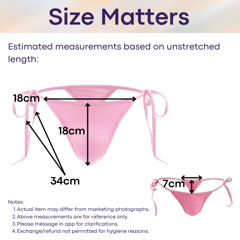 Men's GString: Polyester Ice Silk Bikini GString with Side String Tie (G180)
