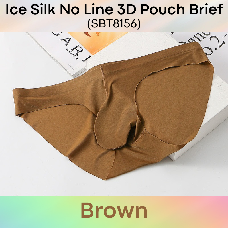 Men's Brief : Nylon Ice Silk, No Line, 3D Pouch Brief Underwear (SBT8156)