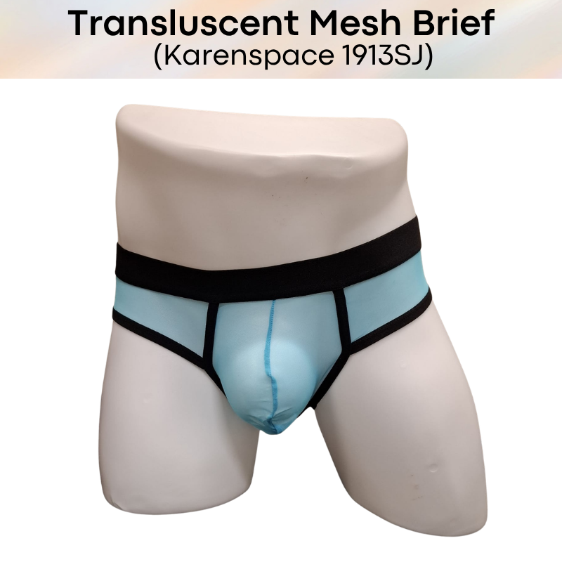 Men's Brief: Polyester Translucent Mesh Brief Underwear (KS1913SJ)