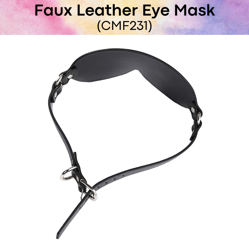 Men's Adult Toy: Roleplay PU Faux Leather Eye Mask with Belt Loop (CMF231)