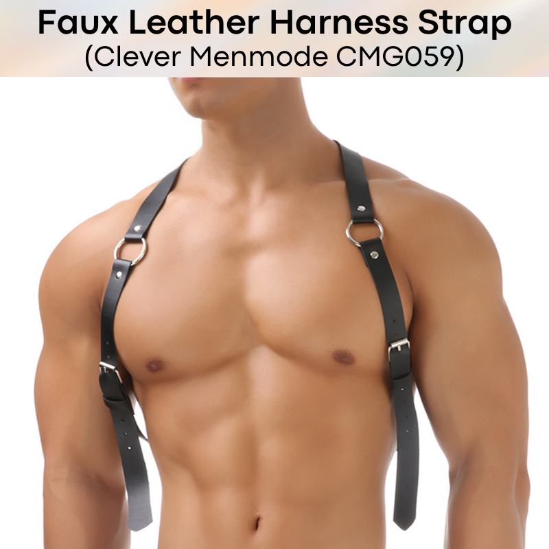 Men's Harness: Faux Leather Shoulder Strap with Adjustable Buckle (CMG059)