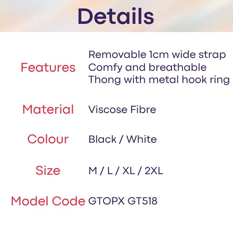 Men's Thong: Viscose Fibre Thong and Removable Suspender Set (GT518/GT519)
