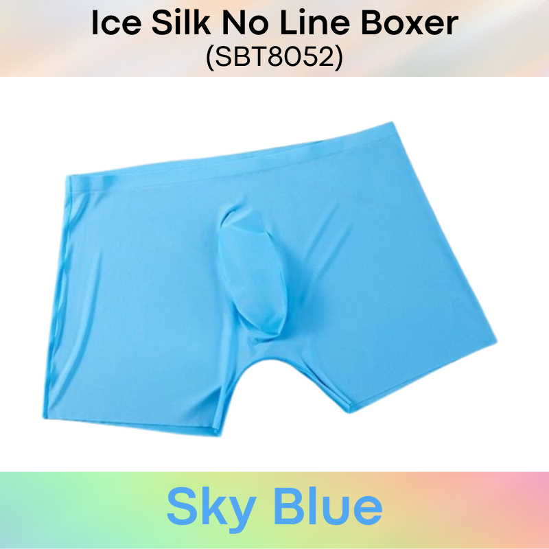Men's Boxer: Nylon Ice Silk No Line Boxer Trunks Underwear (SBT8052)