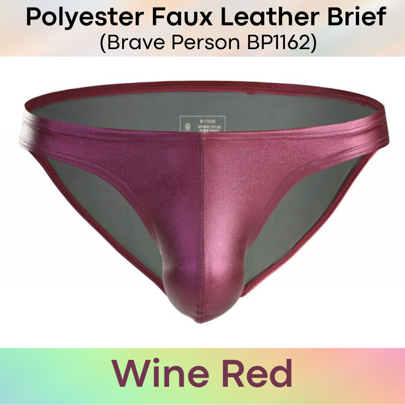 Men's Brief : Polyester Faux Leather Brief (Brave Person BP1162)