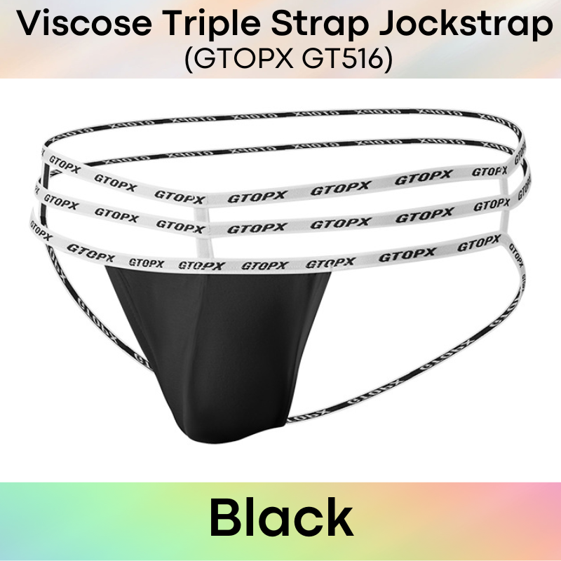 Men's Jockstrap: Viscose Jockstrap with Triple Strap Underwear (GT516)