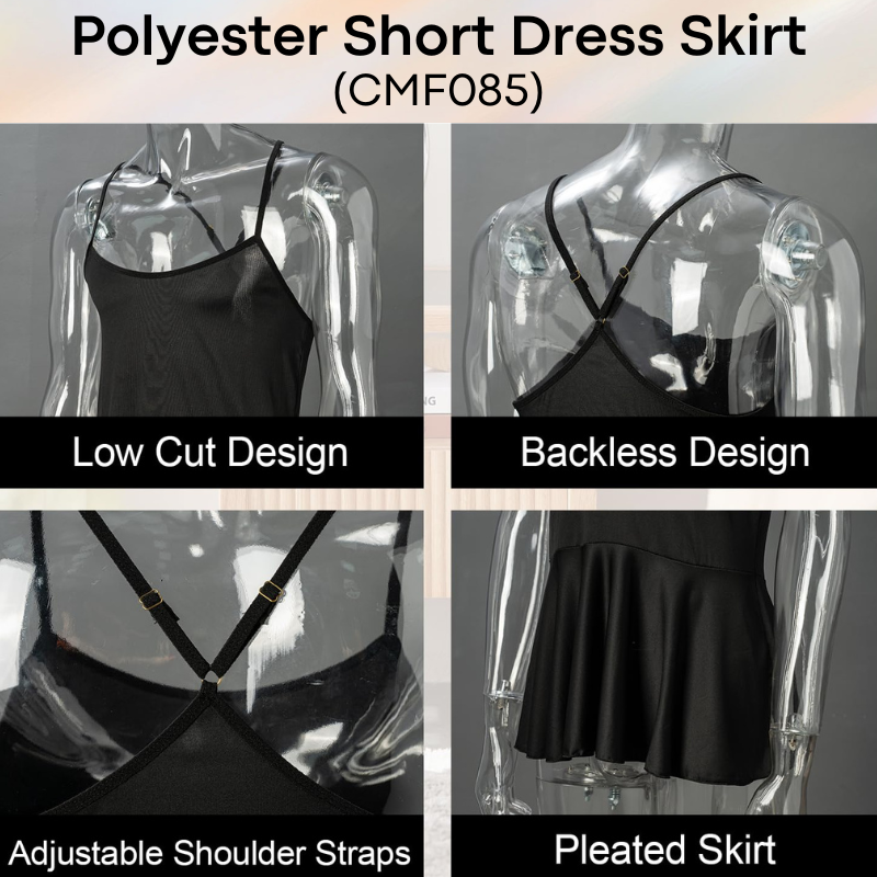 Dress: Men's Roleplay Polyester Short Dres Skirt with Adjustable Shoulder Strap (CMF085)
