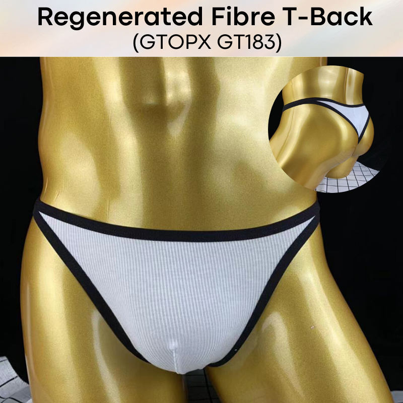 Men's Thong: Regenerated Fibre Line Textured Low Waist T Back (GT183)