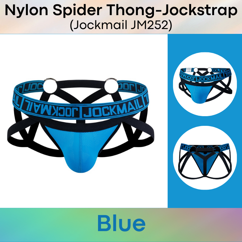 Men's Jockstrap: Nylon Breathable Spider Jockstrap-Thong Combi Underwear (JM252)