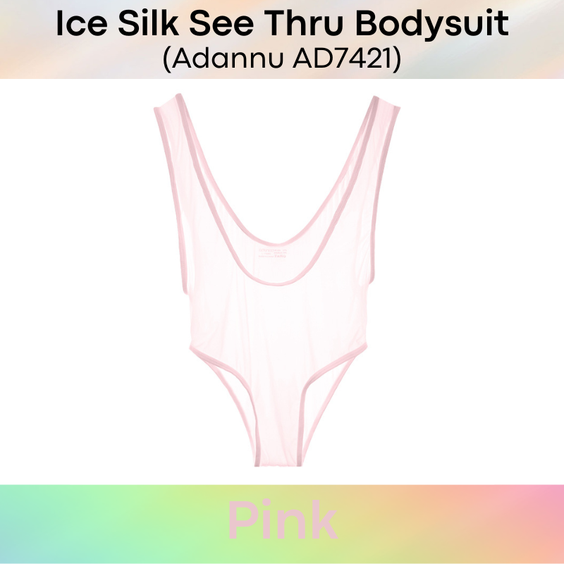 Men's Bodysuit: Nylon Ice Silk Sheer See Through Slim Fit Bodysuit (AD7421)