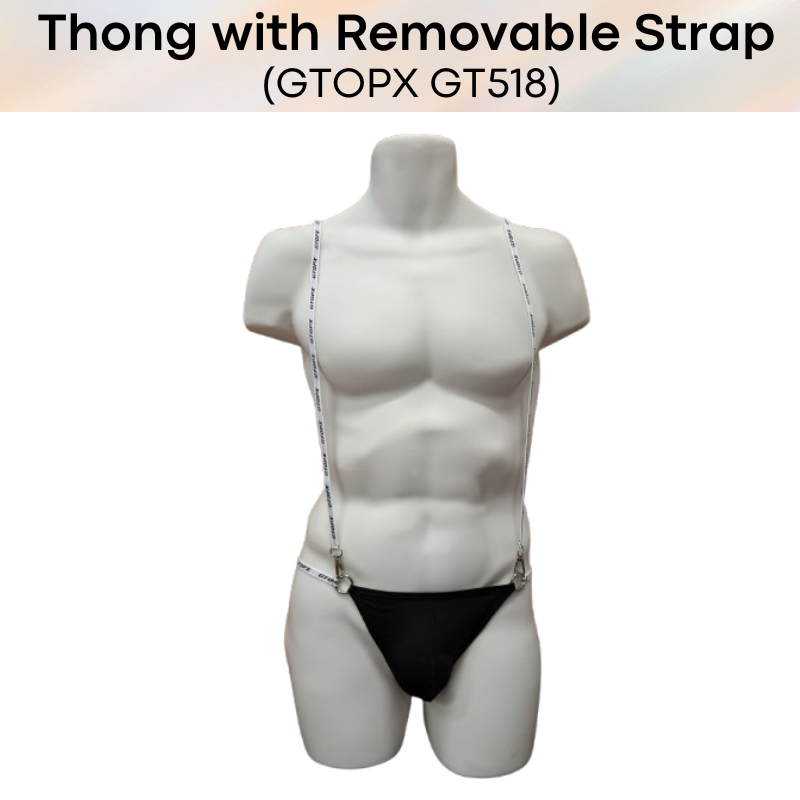 Men's Thong: Viscose Fibre Thong and Removable Suspender Set (GT518/GT519)