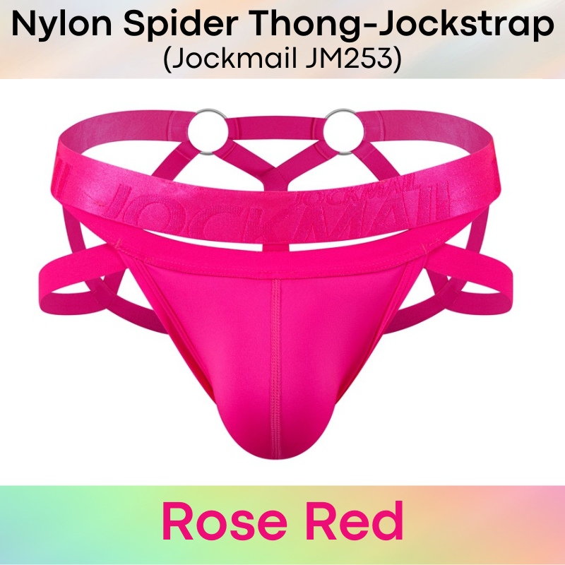 Men's Jockstrap: Nylon Ice Silk Spider Jockstrap-Thong Combi Underwear (JM253)