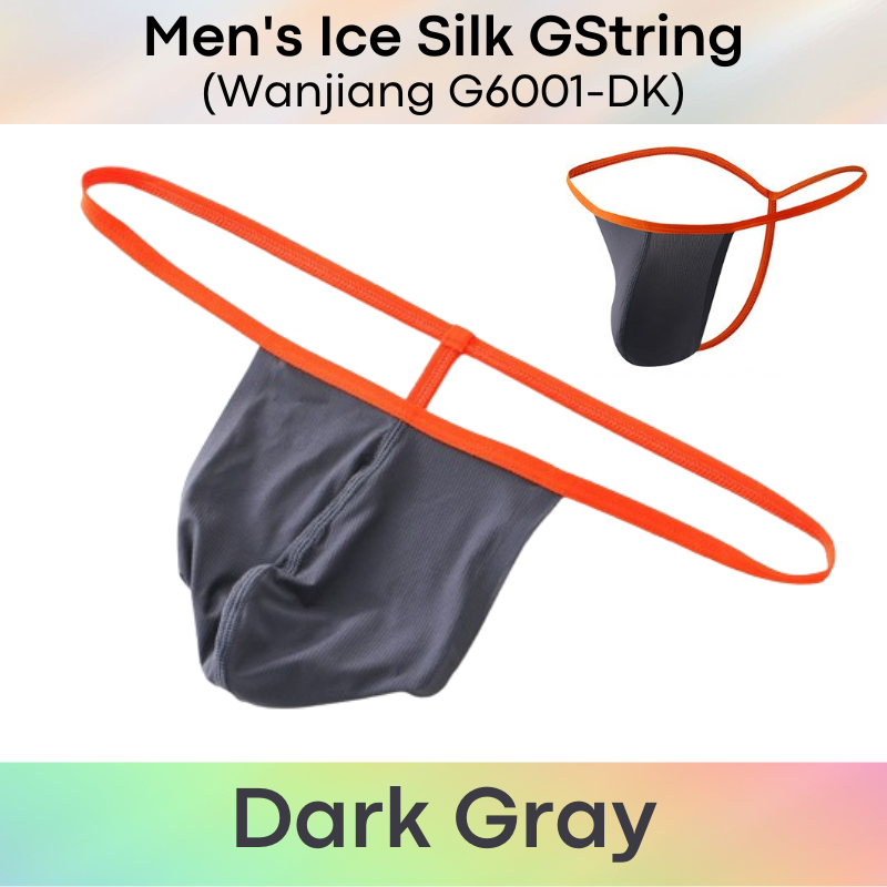 Men's Thong : Ice Silk Low Waist GString (Wanjiang G6001-DK)