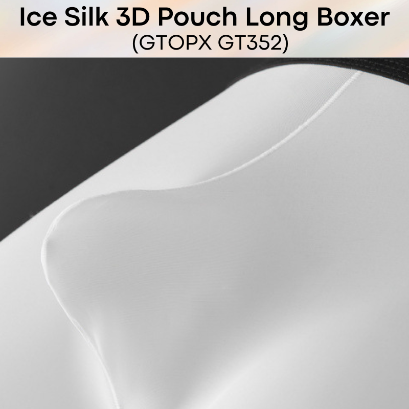 Men's Boxer : Nylon Ice Silk 3D Pouch Long Boxer (GTOPX GT352)