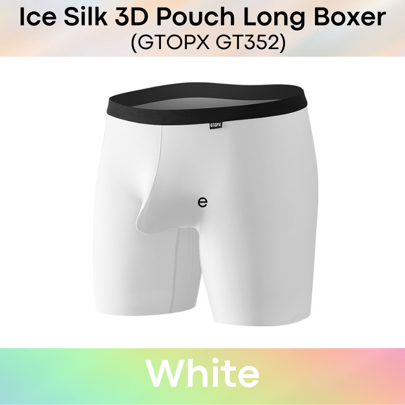 Men's Boxer : Nylon Ice Silk 3D Pouch Long Boxer (GTOPX GT352)