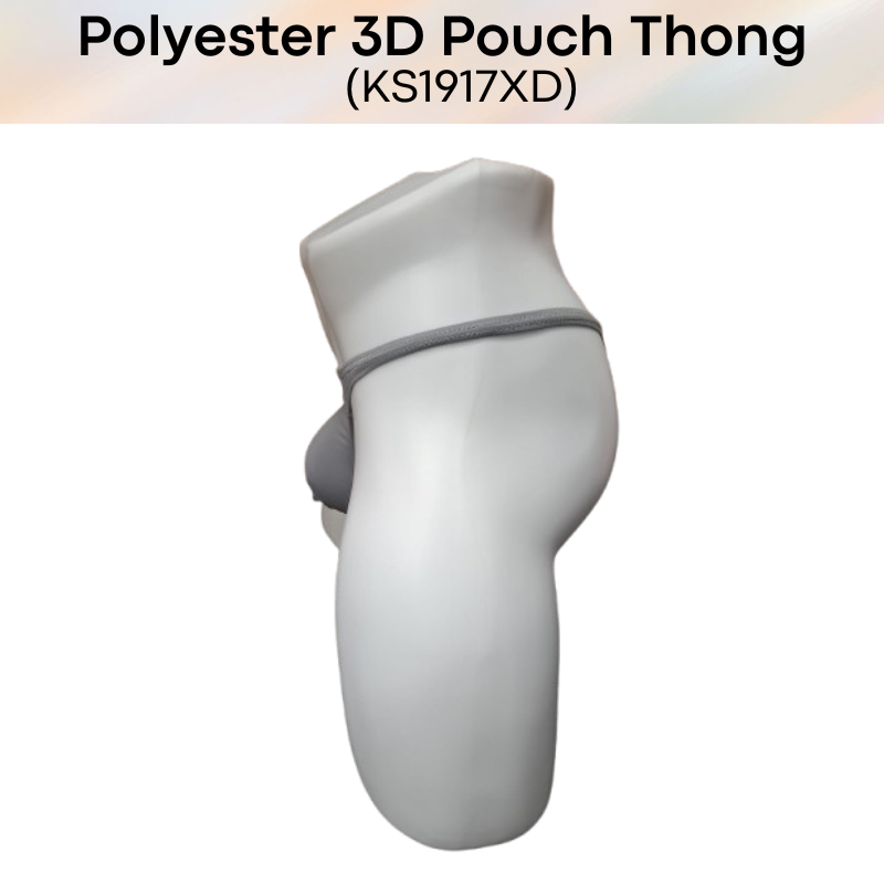 Men's Thong: Polyester 3D Pouch Low Rise Thong (KS1917XD)
