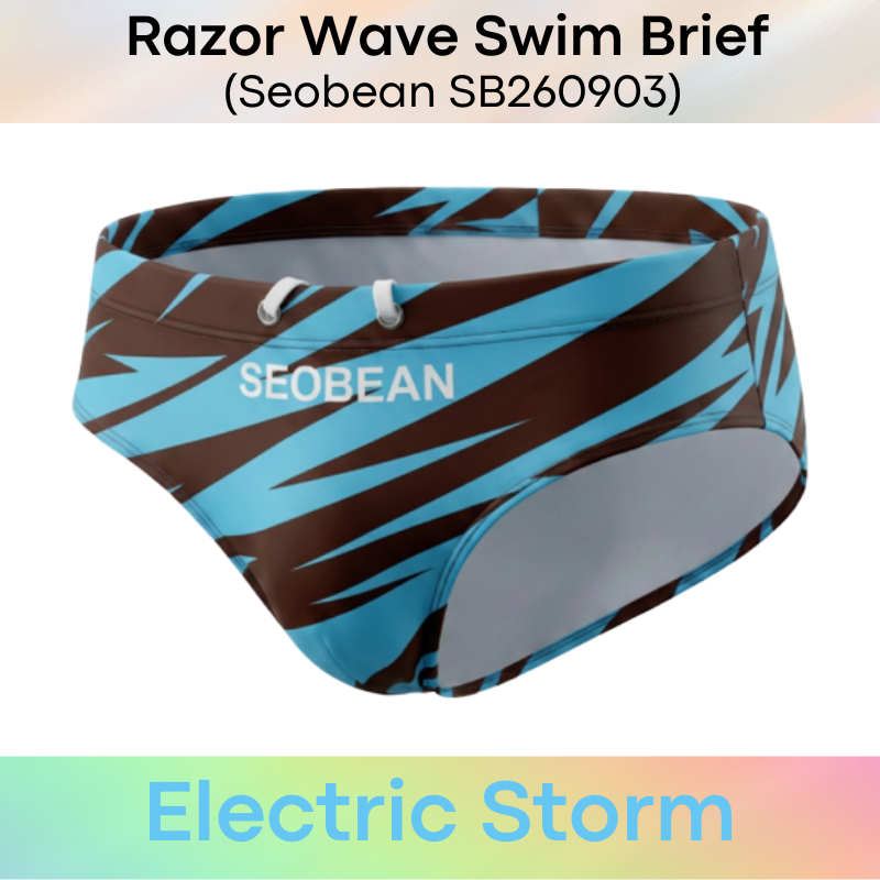 Lifestyle: Men's Razor Wave Printed Swimming Brief Trunks (SB260903)