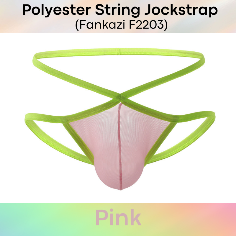 Men's Jockstrap: Polyester String Band Jockstrap with Lined Pouch Jockstrap Underwear (F2203)