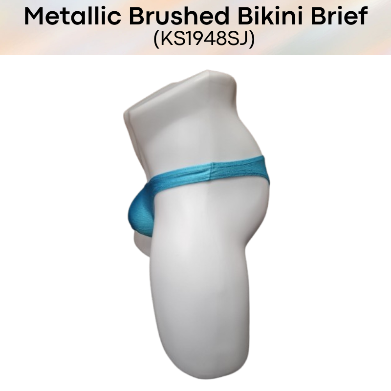 Men's Brief: Polyester Metallic Brushed Bikini Brief with 3D Pouch (KS1948SJ)