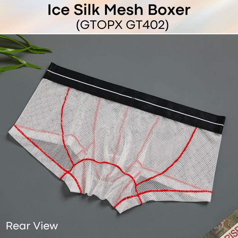 Men's Boxer : Nylon Ice Silk Mesh Boxer with Contour Lines (GTOPX GT402)