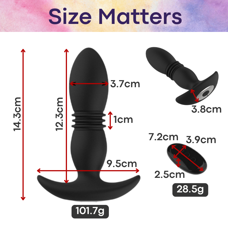 Adult Toy: Silicone Thrusting Vibrator Butt Plug (XY35)