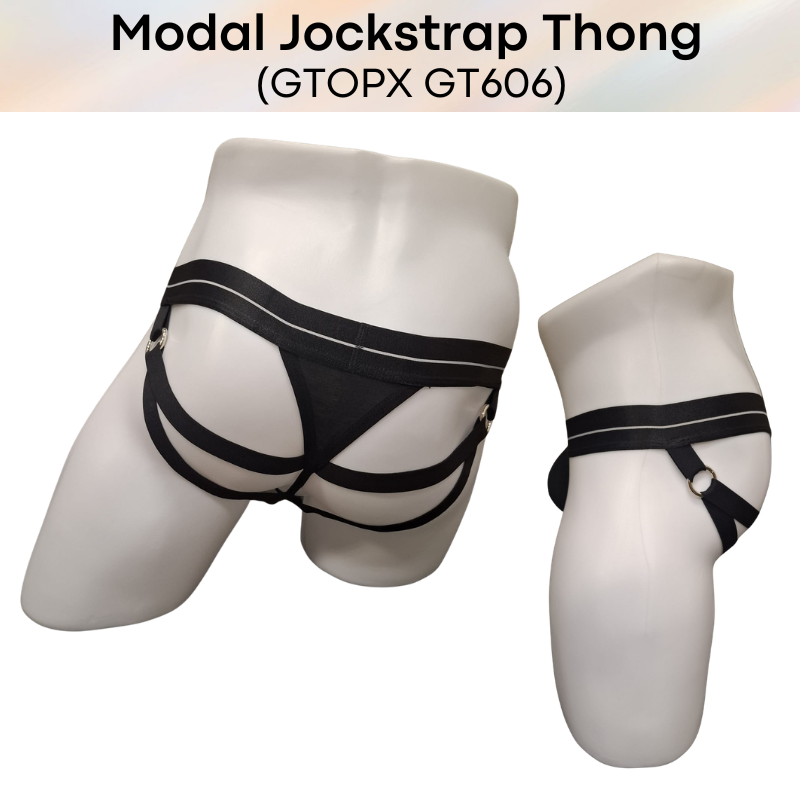 Men's Thong: Modal Contour Pouch with Jockstrap-Thong Design (GT606)