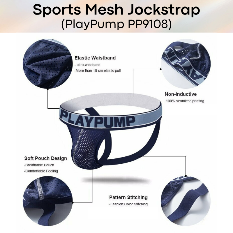 Men's Jockstrap: Nylon Mesh Sports Jockstrap (PP9108)