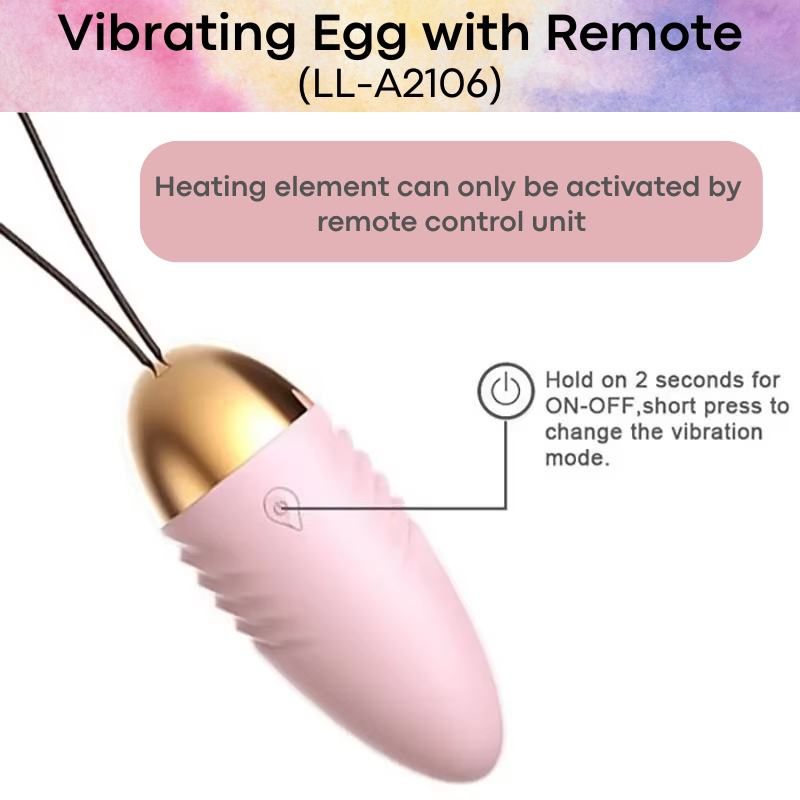 Adult Toy: Vibrating Egg with Heating Feature and 10 Vibration Modes (LL-A2106)